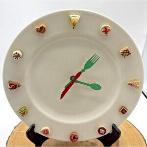 Vintage Justa Co. Homer Laughlin 10” Ceramic Pastry Plate Clock Not Working